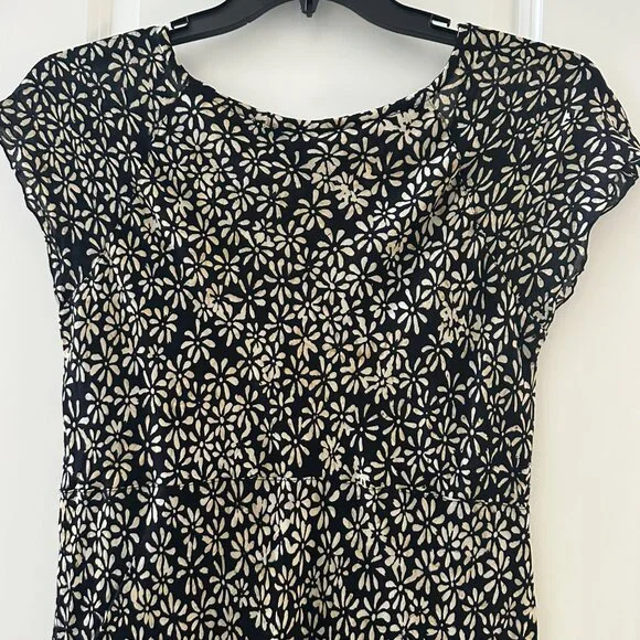 Nomadic Traders Womens Black & Beige Floral Cap Sleeve Dress XL Rayon - Picture 7 of 7